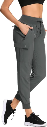 Miniatura 33 de RlaGed - Pantalones tipo cargo de senderismo para mujer, pantalones deportivos ligeros, de secado rápido, resistentes al agua, para pesca y al aire