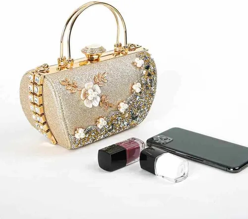 Miniatura 8 de Bolso de mano de noche brillante para mujer, con purpurina brillante y diamantes de imitación para boda, fiesta de graduación