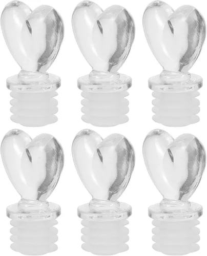 Miniatura 8 de Tapones para botellas de vino, 6 unidades, tapones decorativos en forma de corazón, para licores, bebidas, bodas, cata de vinos, eventos, fiestas
