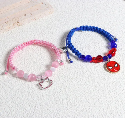 Miniatura 2 de SKIRIFLA Stitch Spider Ladybug Gwen - Pulseras de amistad a juego para parejas, mejores amigos, mejores amigos y familiares, pulseras magnéticas