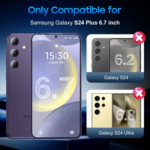 Miniatura 2 de UniqueMe Protector de pantalla de privacidad para Samsung Galaxy S24 Plus de 6.7 pulgadas, compatible con huellas dactilares ultrasónicas