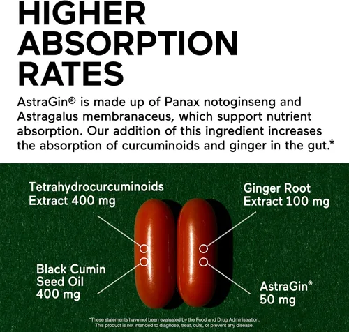 Miniatura 3 de SMARTERNUTRITION Cápsulas blandas de curcumina – Suplemento vegano de alta absorción de 400 mg de cúrcuma + aceite de semilla negra y jengibre – 95%
