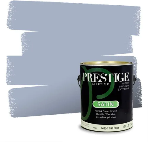 Miniatura 1502 de Pintura Exterior + imprimación PRESTIGE, todo-en-uno, 1 galón, acabado mate, color comparable al Valspar* Royal Gray* VS151-Gris real