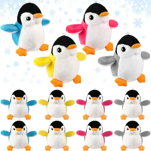 Miniatura 8 de Kasyat 12 llaveros de pingüino de peluche a granel para el día de la madre, lindos juguetes pequeños para bebé, muñequera, bolsa colgante, regalo