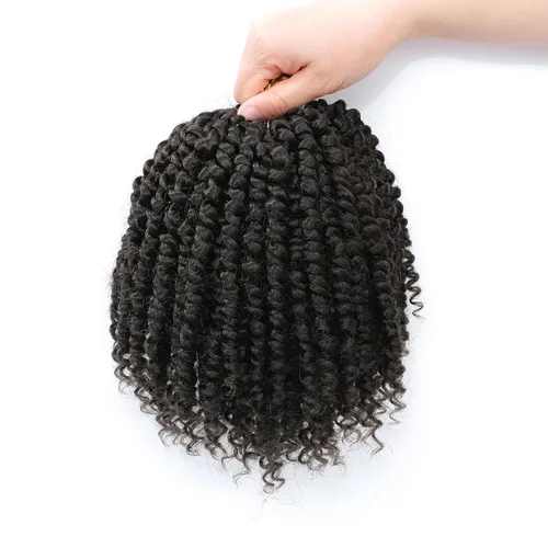 Miniatura 21 de Pelo de ganchillo Passion Twist de 10 pulgadas, 8 paquetes, cabello Passion Twist pre-trenzado, cabello de ganchillo Passion Twist para mujeres 1b