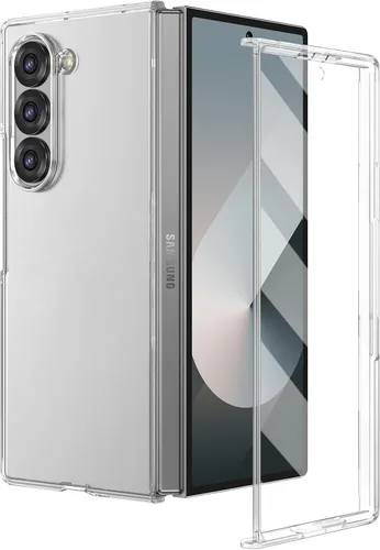 Miniatura 19 de Ruky Funda para Samsung Galaxy Z Fold 5, cubierta de cuerpo completo con protector de pantalla integrado, soporte de carga inalámbrica de PC duro