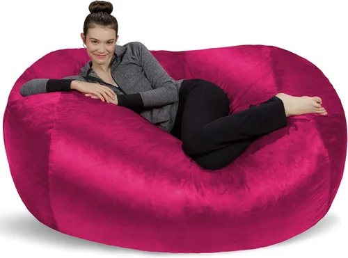 Miniatura 57 de Sofa Sack Funda para silla puff solamente, sin relleno, cómoda funda de repuesto para silla redonda, 5 pies, color carbón Carbón - Solo funda
