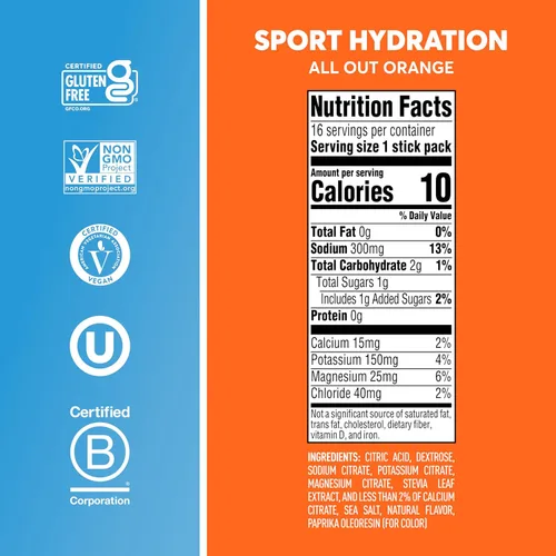 Miniatura 5 de Nuun Sport - Paquetes de polvo de electrolitos con magnesio, calcio, potasio, cloruro y sodio, paquetes de hidratación para llevar, sabor a naranja