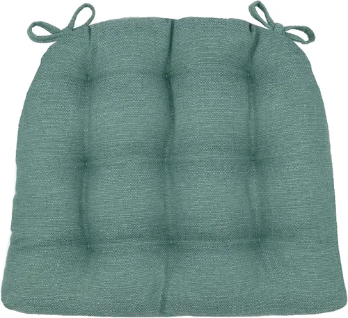 Miniatura 23 de Barnett Almohadilla para silla de comedor con lazos. Gamuza microfibra, microgamuza, reversible, relleno de espuma de látex, se puede lavar a Negro