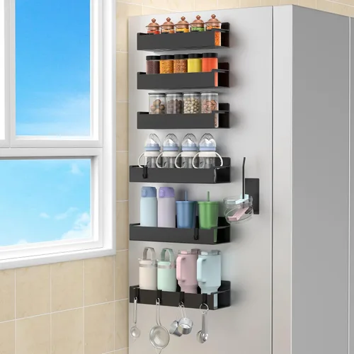HuggieGems Soporte Magnético para Botella de Agua para Refrigerador, Organizador de Portavasos para Stanley y Tumbler para Cocina, Paquete de 6,