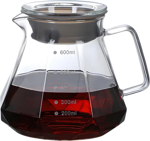 Miniatura 8 de Servidor de Café de Vidrio para Cafetera de Goteo, Jarra de Café de Vidrio Estándar, Cafetera con Tapa, Transparente, 01 360ml (12oz)