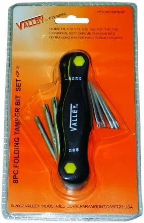 Juego de llaves de destornillador Torx plegables de 8 piezas, tipo de seguridad a prueba de manipulaciones