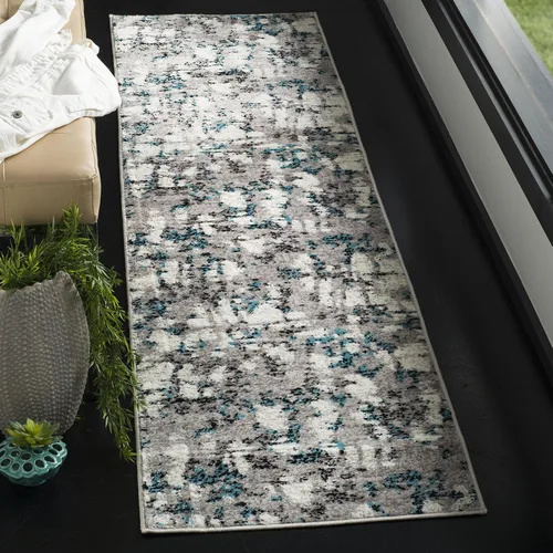 Miniatura 21 de SAFAVIEH Skyler Collection SKY193B - Alfombra moderna abstracta que no desprende pelusa, para sala de estar o dormitorio, 2 x 4 pies, gris/azul