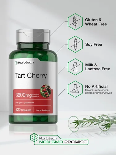 Miniatura 5 de Horbaach - Extracto de cereza agria 220 cápsulas Suplemento de hierbas tradicionales sin OMG y sin gluten