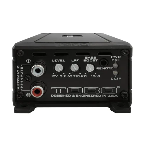 Miniatura 4 de Toro Audio MR2 Micro 500W RMS Monoblock Amplificador de coche Amplificador de potencia de subwoofer clase D pico de 1000 W, estable de 1 Ω