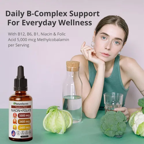 Miniatura 2 de Relify NatureSecrets B12 B6 B1 Gotas líquidas – Complejo B sublingual con B12, B6, B1, niacina y ácido fólico, metilcobalamina 5000 Mcg, 27,200 Mcg