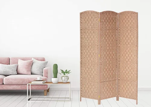 Miniatura 14 de Legacy Decor 8 Panels Room Divider Privacy Partition Screen Bamboo Fiber Natural Color 5.9 ft High X 11.7 ft Wide
