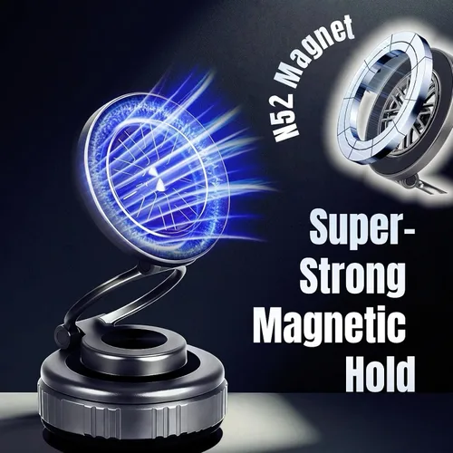 Miniatura 2 de Soporte magnético para teléfono de coche con ventosa fuerte 360° ajustable plegable soporte de teléfono portátil para tu coche/gimnasio/espejo