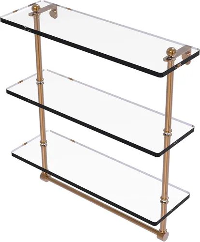 Miniatura 2 de Allied Brass PR-5/16TB Estante de cristal integrado de triple nivel de 16 pulgadas, bronce antiguo