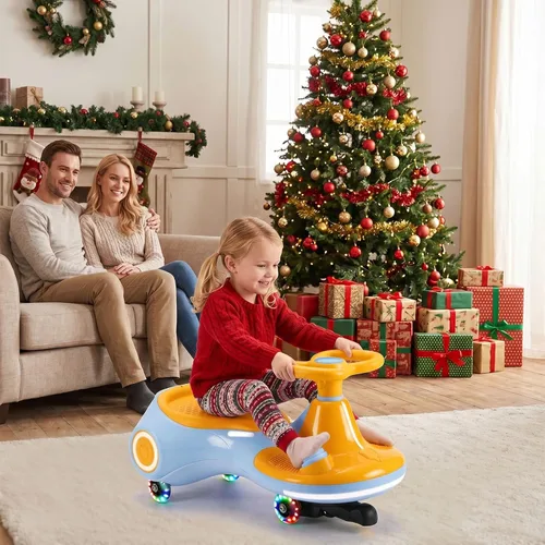 Miniatura 9 de Coche eléctrico de 12 V para niños, juguete 3 en 1 con pedal, scooter con ruedas intermitentes, vehículo oscilante de fácil montaje con batería