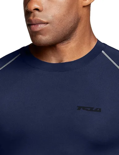 Miniatura 5 de TSLA - Paquete de 1 o 3 camisas de compresión de manga larga FPU 50+ para hombre, camisa de entrenamiento atlético, protector de erupción