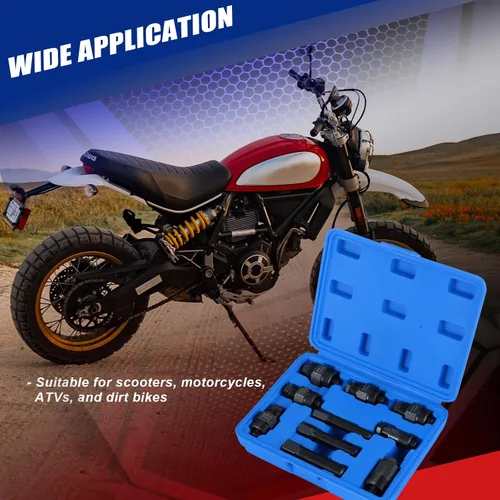 Miniatura 6 de NYXOVA Juego de 10 extractores de volante de motocicleta, kit de herramientas universal compatible con motocicletas Honda, Suzuki, Kawasaki, Yamaha