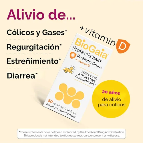 Miniatura 2 de BioGaia ProTectis Gotas probióticas para bebés Alivio de cólicos y gases + Vitamina D Seguro para recién nacidos Alivia el llanto