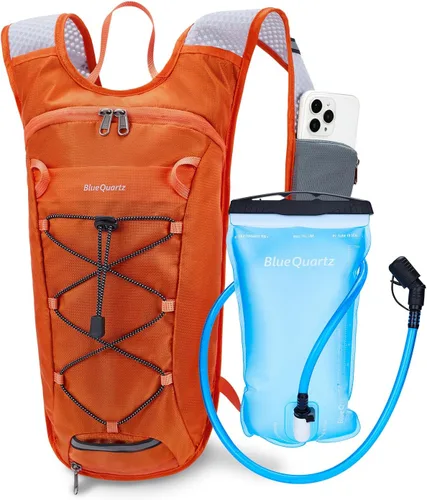 Miniatura 8 de Blue Quartz Mochila de hidratación con bolsa de agua de 2 L, mochila de agua de senderismo para mujeres y hombres, mochila ligera de ciclismo