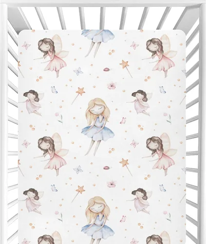 Miniatura 19 de CaTaKu Sábanas de cuna para niñas y niños – Sábanas de bebé bohemias con flores silvestres, sábanas de colchón neutro para cuna para cama