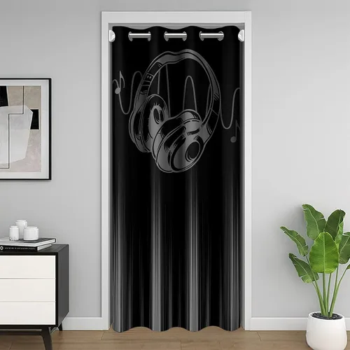 Miniatura 15 de Feelyou Cortina de puerta con ecuación matemática, privacidad, 1 panel, 34 x 80 pulgadas, espacio exterior, galaxia, 30% a 50% opaco, aislamiento