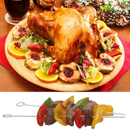 Miniatura 7 de Brocheta de acero inoxidable de 5.9 pulgadas para asar a la parrilla, palitos de cóctel, palillos de vidrio de Martini reutilizables, 50 piezas