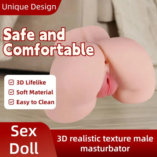 Miniatura 2 de Muñeca sexual masturbador masculino de 5.5 libras, juguetes sexuales realistas con vagina y anal cadera para hombres adultos masturbación