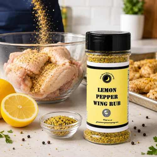 Miniatura 8 de Premium Condimento de alitas de pollo con limón y pimienta Polvo seco Agitador grande Sin calorías Sin grasa Sin grasa saturada Sin