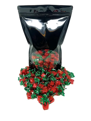 Miniatura 4 de Caramelos duros de fresa rellenos de pulpa de fruta real, 3 libras, Bon Bon Bons con sabor a fresa rellenos de pulpa de fresa real, surtido