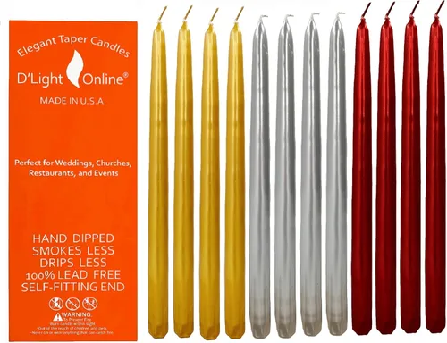 Miniatura 32 de D'light Online Elegantes Velas Cónicas de Otoño Estacional de 10 Pulgadas de Calidad Premium - Sin Perfume, Velas Cónicas Sumergidas a Mano, Sin