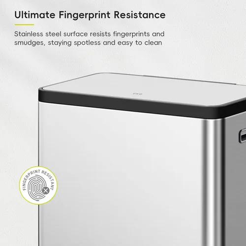 Miniatura 6 de EKO EcoCasa II - Bote de basura doble de 36 L + 24 L con cubo de reciclaje, cubo de basura de acero inoxidable con tapa, compartimento desodorante
