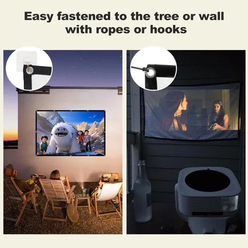 Miniatura 3 de Pantalla de proyector plegable de 60 pulgadas, XINLEMY 4K 16:9 HD, pantalla de proyección portátil de cine de doble cara para cine en casa, patio