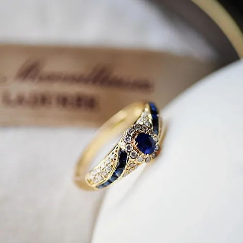 Miniatura 2 de Alianzas de compromiso de boda para mujer, anillo de aleación para hombre, regalo de cumpleaños de Navidad