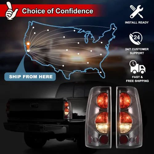 Miniatura 7 de Nixon Offroad Luces traseras para Chevy Silverado 1500 2500 3500 1999-2006 / GMC Sierra 1500 2500 3500 1999-2002 Luces traseras LED de repuesto