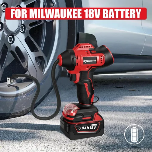 Miniatura 3 de Inflador de neumáticos compatible con batería MILWAUKEE de 18 V máximo, compresor de aire inalámbrico de 160 PSI con medidor de presión digital LCD