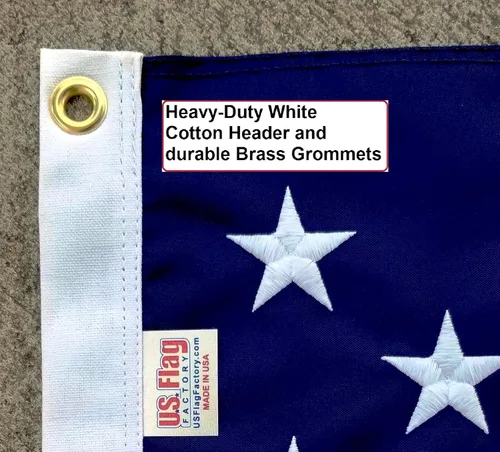 Miniatura 5 de Bandera estadounidense de fábrica – Bandera estadounidense de 3 x 5 pies (estrellas bordadas, rayas cosidas) Bandera de nailon SolarMax