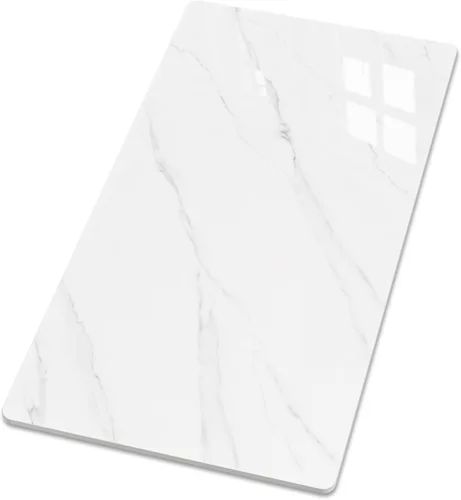 Miniatura 12 de Square Table Top, 19.6” White Sintered Stone Tabletop, DIY Replacement & Cover Marble Desktop, Scratch & Wear Resistant, Suitable for Indoor &