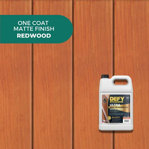 Miniatura 2 de DEFY Tinte y sellador de madera ultra semitransparente para exteriores en uno – Redwood, 1 galón, tinte y sellador de cubierta Color rico y brillo