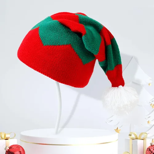 Miniatura 30 de 2 gorros de punto de Navidad para padres e hijos, gorro de Papá Noel para adultos, bebés, invierno, cálido, gorro de calavera para fiestas