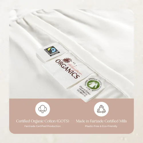 Miniatura 7 de Almohadilla de colchón 100% de algodón orgánico - Protector de colchón transpirable y refrescante tamaño Queen - Protector de colchón orgánico Blanco