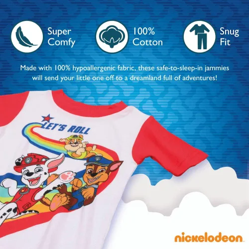 Miniatura 3 de Nickelodeon Paw Patrol Baby Shark Blues Clues 4-Piece Cotton Pajama Set