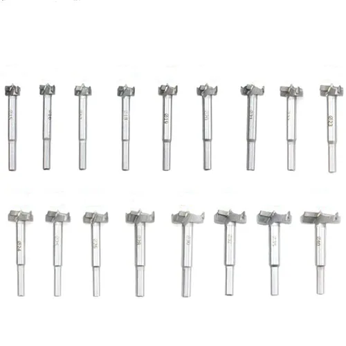 Miniatura 3 de Forstner - Juego de 16 brocas (0.591 in-1.378 in) de acero de alta resistencia, juego de brocas planas para carpintería, sierra, herramienta