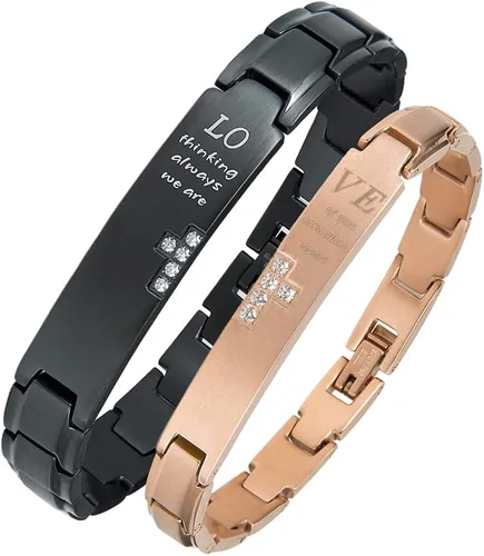 Miniatura 3 de Wolentty Pulseras de distancia para parejas, pulseras a juego, regalo para el día de San Valentín