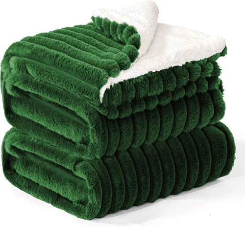 Miniatura 11 de INFIIXSO Manta de forro polar Sherpa tamaño Queen – Forro polar a rayas súper suave y cálido, acogedora manta de cama grande de felpa mullida