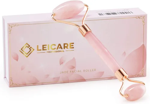 Miniatura 4 de Rodillo de jade para la cara - Rodillo facial de cuarzo rosa para el cuidado de la piel - Rodillo facial de piedra, masajeador facial para mujeres